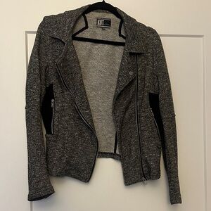 Kut from the Kloth Women's Charcoal moto style knit jacket